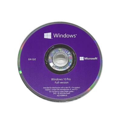 Windows 10 Pro 64-Bit (Version 22H2) DVD For Windows 10 English Neu + Versiegelt