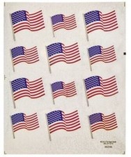 US Flag Waving Holographic Foil Stickers 2 Sheets Americana/4th of July Patrioti