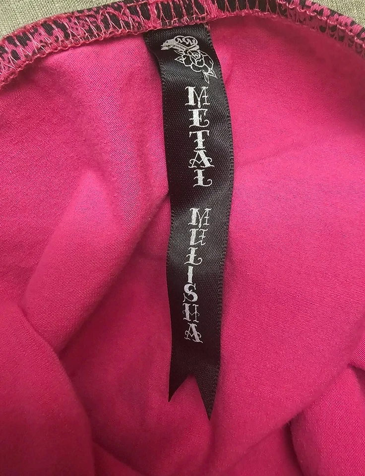 Sexy Camiseta sin Mangas Metal Mulisha Vintage Encaje Estampado Animal Mediana Pecaminosa Negra Rosa Foto 3 de 4