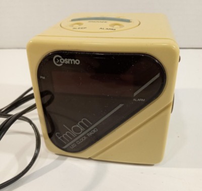 Cosmo CR 2510 cube clock radio VTG rare yellow VGC