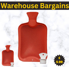 500ML RED Hot Water Bottle - Natural Rubber Warmer - 500ml