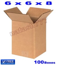 100 - 6x6x8 Cardboard Boxes 32ECT Mailing Packing Shipping Box Corrugated Carton