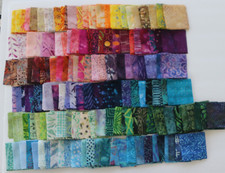 BATIK Lot of 100 2 1/2 inch (2.5) quilt squar...