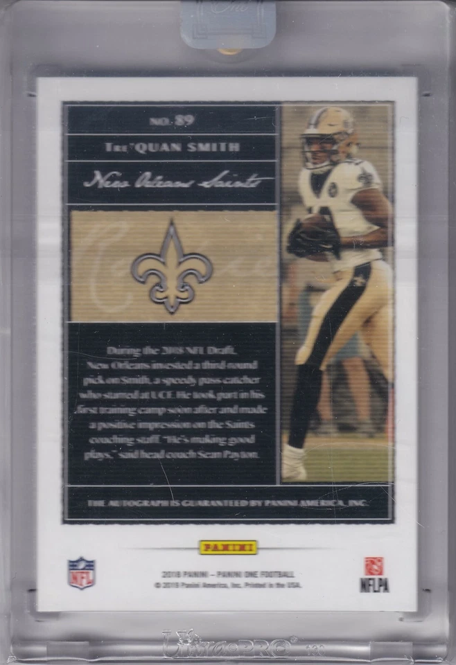Tre'Quan Smith 2018 Panini One Blue Canvas Rc On Card Auto Sp #ed 11/49 - Image 2 of 2