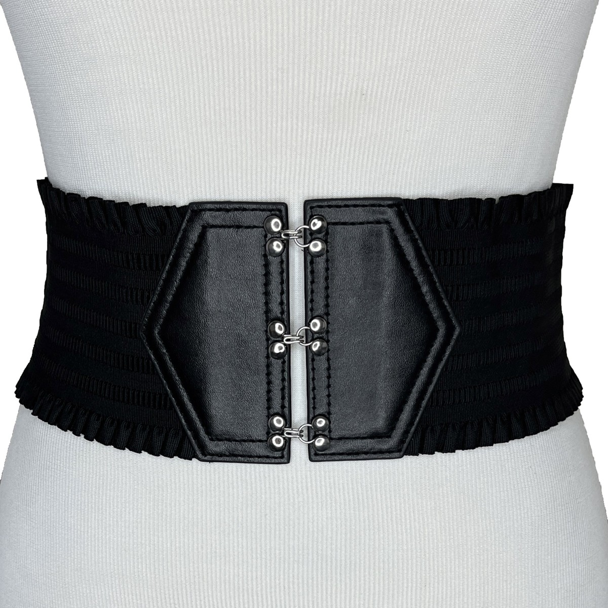 Plus Size Hematite Rhinestone Corset Waist Statement Belt Wide Silver Waist Belt - Etsy main image 3