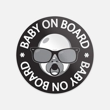 Baby On Board Black Vinyl Sticker Decal