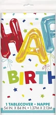 Multicolor Birthday Rectangular Plastic Table Cover,Party Tableware & Serveware