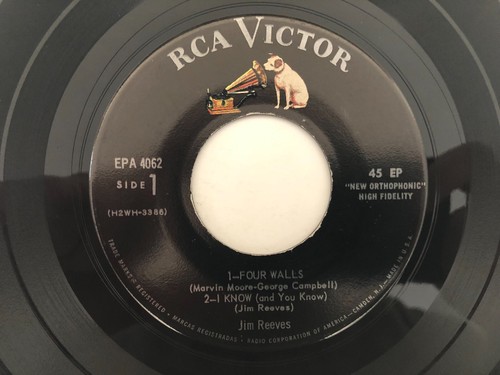 '57 Country EP JIM REEVES Four Walls RCA VICTOR - Picture 3 of 4