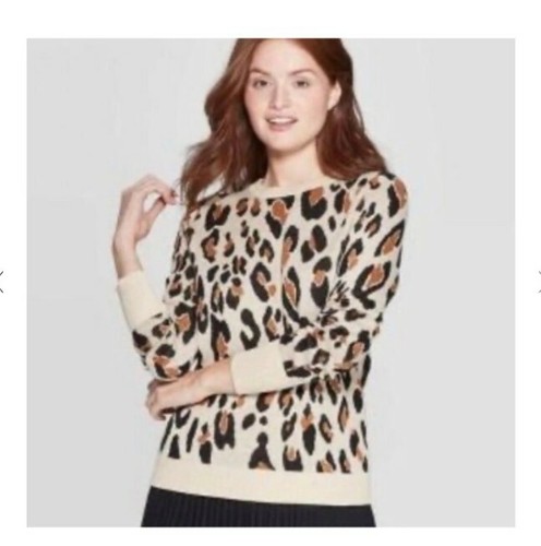 cheetah print pullover sweater size 