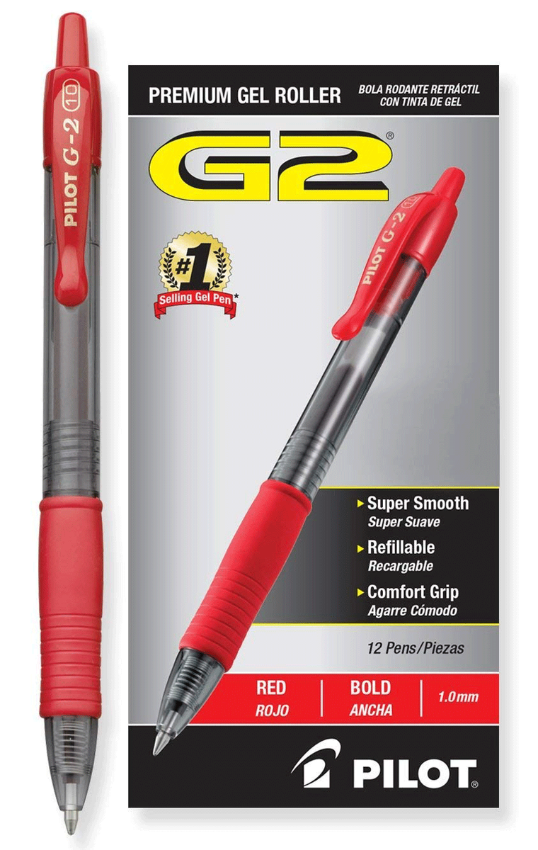 Pilot G2 Premium Gel Pens 8-Pack - 1.0mm Bold Point Retractable Gel Ink Pens, Assorted Colors