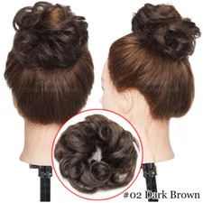 REMY 100% ECHTHAAR Dutt Bun Haargummi Zopf Scrunchie Haarteil Clip In Extensions