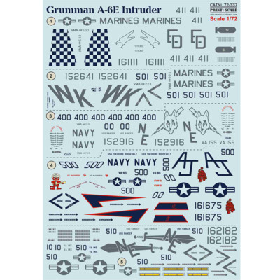Decal for airplane 1:72 Grumman A6 Intruder decals Print Scale 72-337