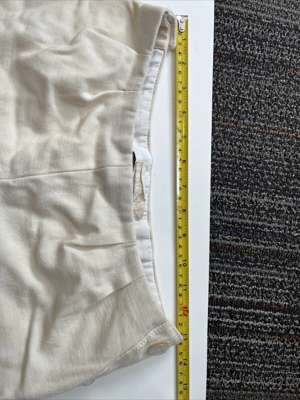 Pantalone Valentino donna SpA crema taglia 6 lana vergine con chiusura bottoni laterali