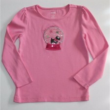 Gymboree Cheery All The Way Girls Let It Snow Scottie Dog Globe Top Shirt size 5