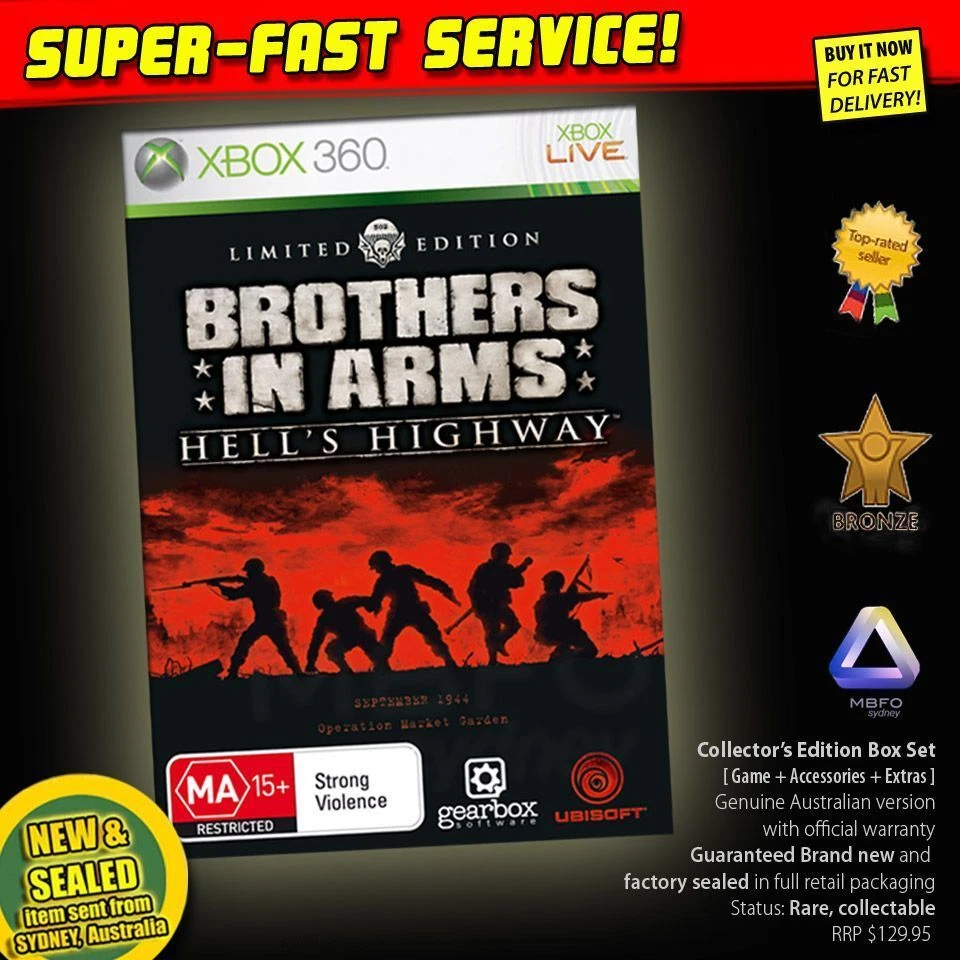 Brothers in Arms Collectors Edition Xbox 360 *NEW *SEALED *RARE AU Hells Highway - Image 3 of 3