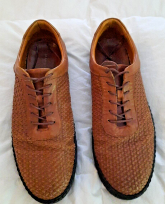 Marc Nolan Cognac Woven Leather Loafer Sneakers Size 11 Mens  display picture 2