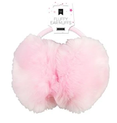 Pink Fluffy Ear Muffs Soft Warm Winter Comfort Cosy Faux Fur Earmuffs For Women - Picture 1 of 24