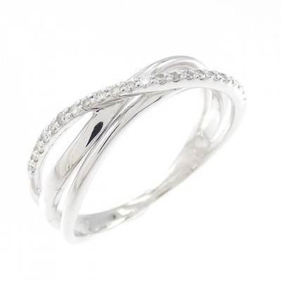 Authentic K18WG Diamond Ring 0.11CT #260-007-938-5121