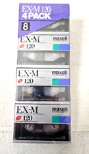 MAXELL EX-M 120 8mm VIDEOCASSETTE 4 PACK Fine Ceramic Armor Metal Particle NOS