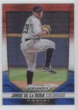2014 Panini Prizm Red White & Blue Pulsar Prizm Jorge de la Rosa #100 0f8