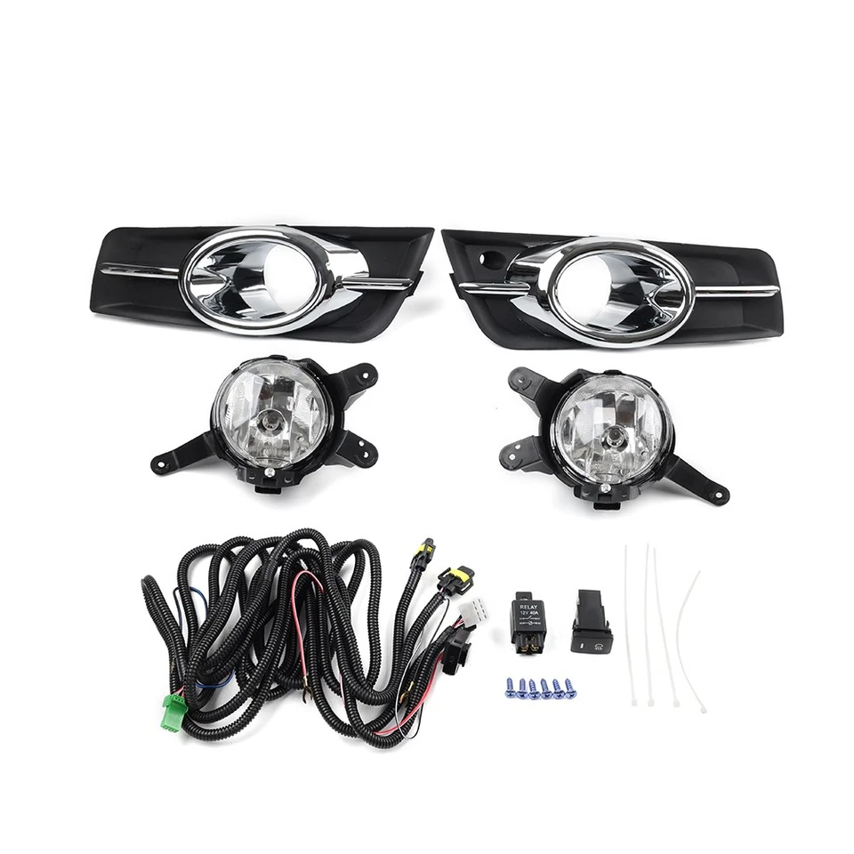 Fog Lights Lamps & Covers Bezels Kit For Chevrolet Cruze 2009-2014 - Image 4 of 4