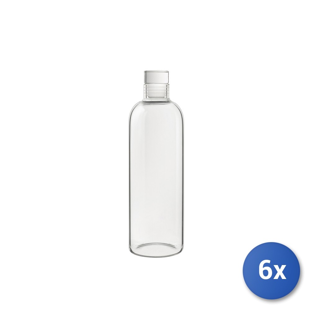 6X H&H Borosilicate Glass Bottle With Seal Cap 0.80L