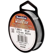 Beadalon 161-A008 Wildfire Stringing Thread .006"X50yd-Grey