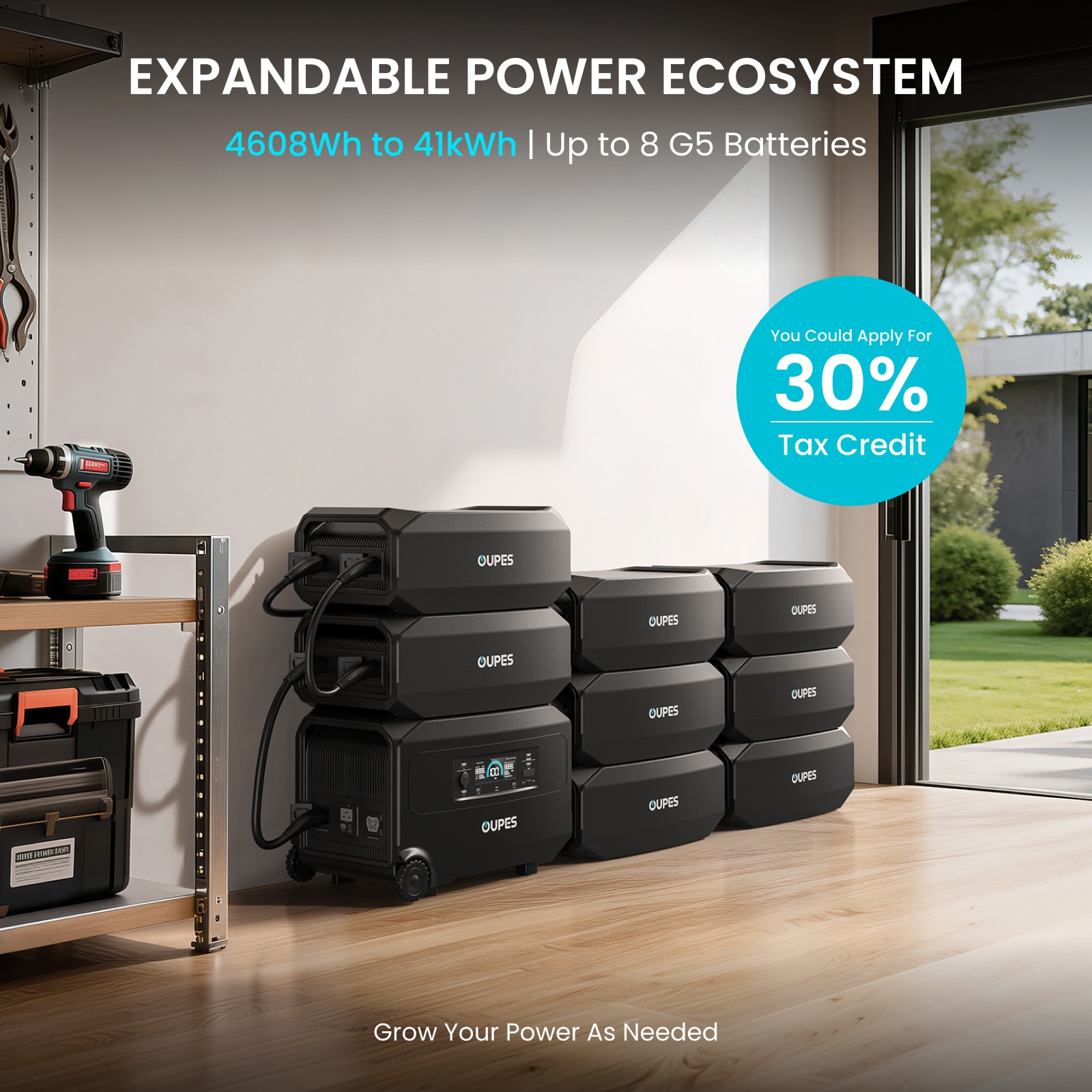 OUPES Guardian 6000 4608Wh Portable Power Station 6000W Solar Generator Home alternate view 2