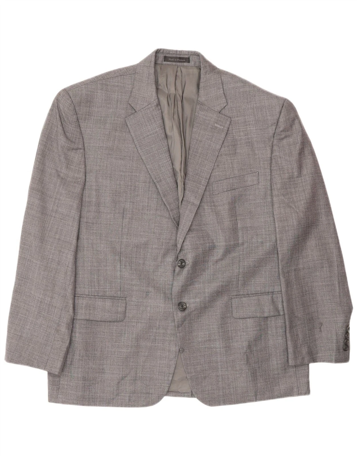 Chaps Mens 2 Button Blazer Jacket UK 44 2XL Grey Wool BQ07
