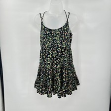 Fairycore Floral Babydoll Mini Dress Medium Open Back Indie Coquette Boho