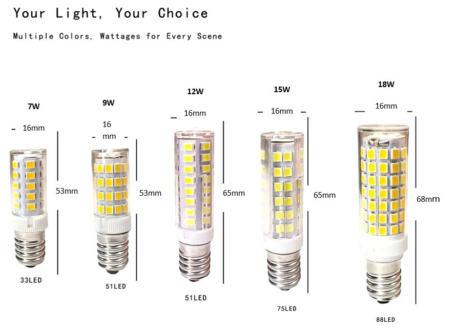 E14 LED Bulb 7W 9W 12W 15W 18W Bright Warm/Neutral/Cool White Lamp 220V - Image 3 of 4