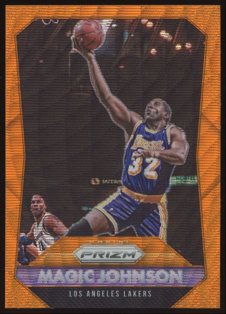 Magic Johnson #248 2015-16 Panini Prizm Orange Wave Prizm Los Angeles Lakers
