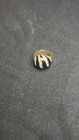 Arthur Anderson Black Enamel & Rhinestone Dome Ring 18K HGE Size 8 Vintage — photo 5