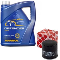 MotoröL Set 10W-40 5 Liter + ÖLfilter 108330 FüR Audi A1 A3 1.4 Tfsi 103KW 140PS