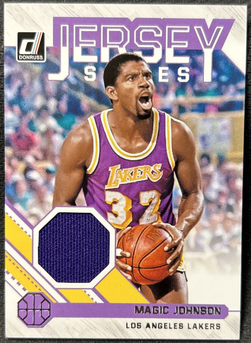 2020-21 Donruss Magic Johnson Jersey Series #JS-MJN Game Worn/Used Relic