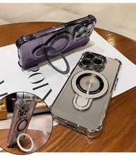 Shockproof Magnetic Bracket Case for iPhone 16 15 Pro Max plus 11 12 13 14 X XR