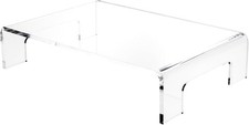 Plymor Clear Acrylic Display Riser with Tray Handles 4" H x 18" W x 12" D
