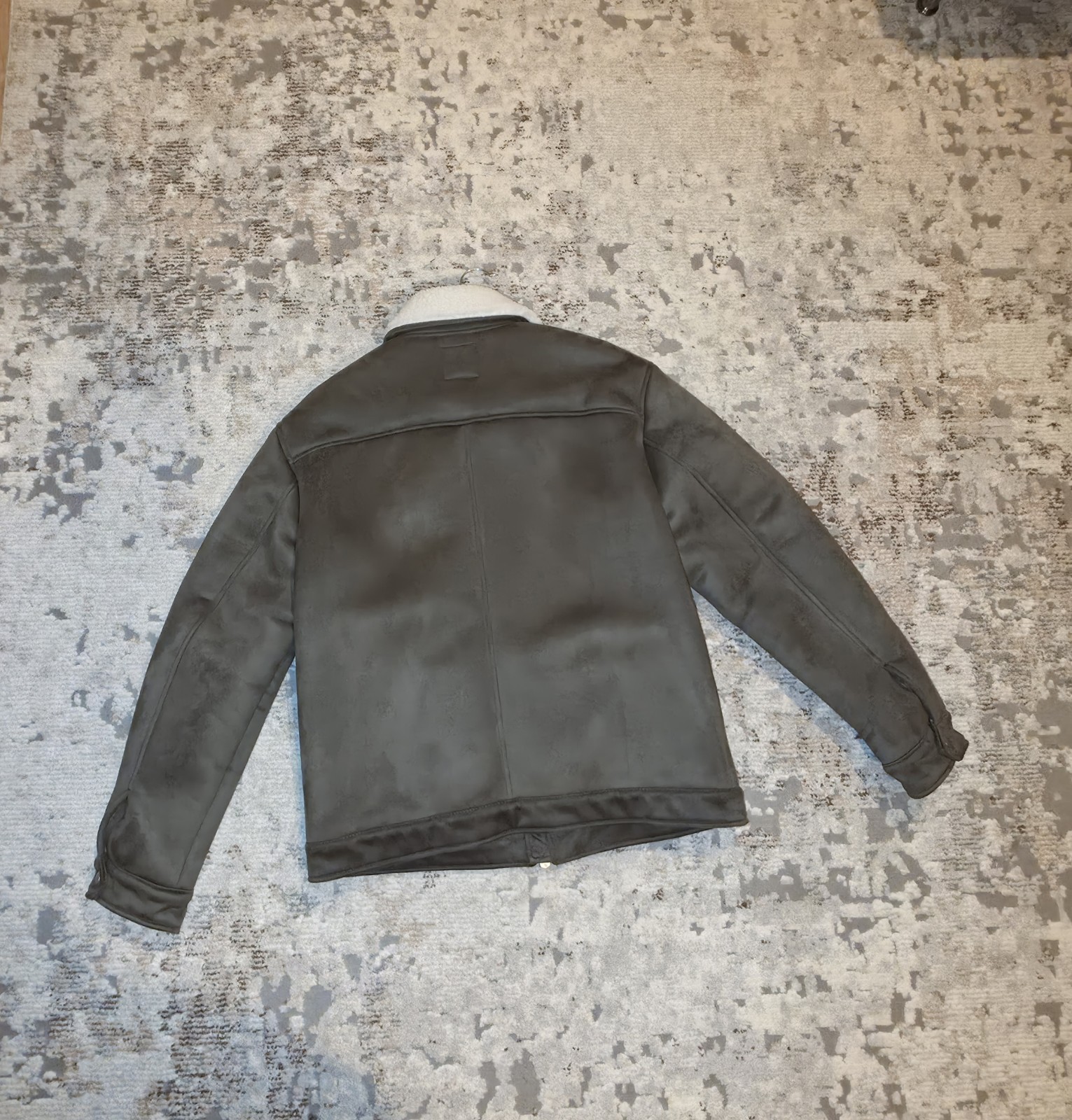Zara Mens Suede Handfeel Shearling Jacket Brown Size L BNWT RRP £79.99 image 2