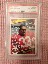 1984 Topps R0GER CRAIG Rookie Auto White Sharpie Inscribed RC 353 HOF
