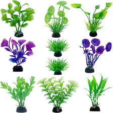 10PCS Plastic Artificial Aquarium Plants, Fake Realistic Plants for Aquarium ...