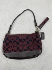 Coach Womens Demi 6094 Red Signature Shoulder Strap Clutch Bag With COA