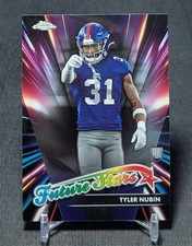 Tyler Nubin Future Stars Rookie RC 2024 Topps Chrome Card #FS-18 New York Giants. rookie card picture
