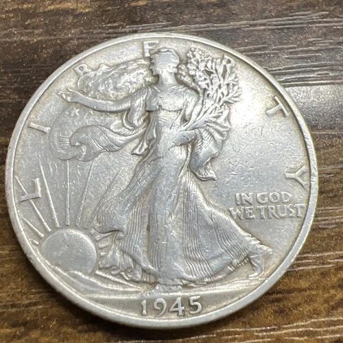 1945-S Walking Liberty Half Dollar 50c Silver Actual Coin Good For Collection