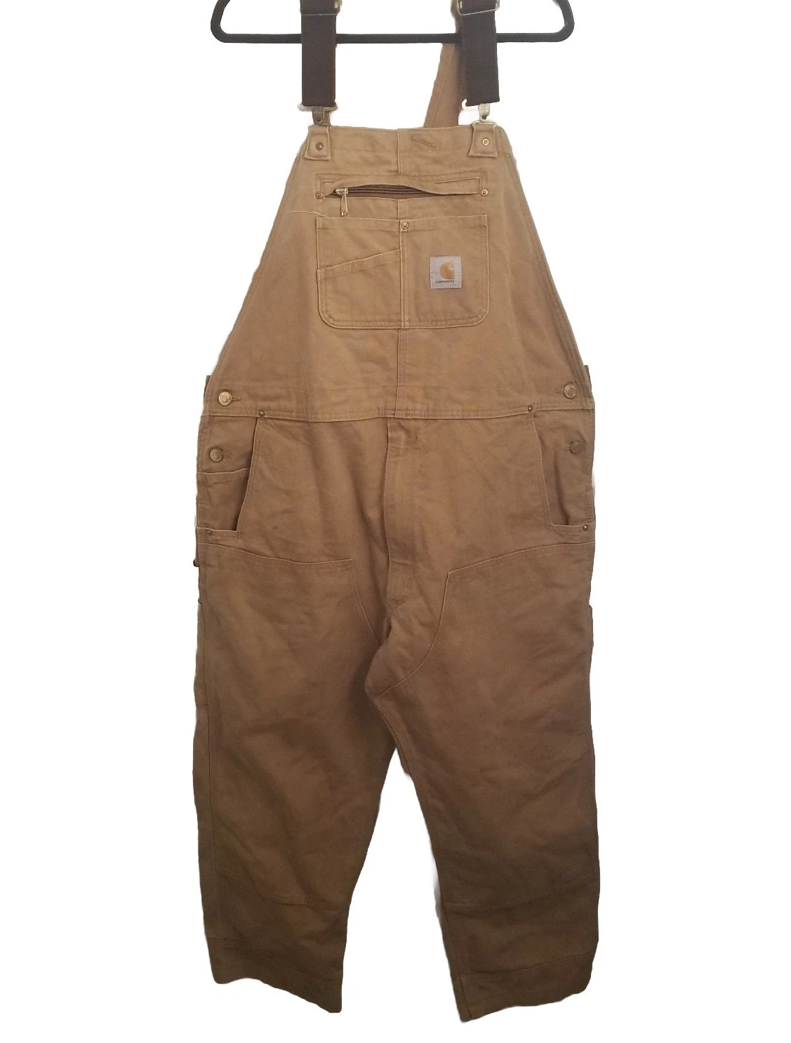 Vtg Carhartt Duck Bib Overalls Double Knee Canvas Hunting Outdoors 2XL 44x27
Opens in a new window o