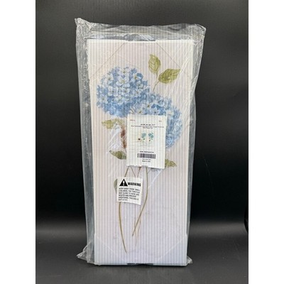Blue Hydrangea Long Stem Two-Piece Wall Plaque Set   Vintage Floral