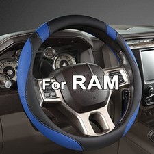 Customized Auto Car Steering Wheel Cover for Dodge RAM 1500 2500 3500, 15.5