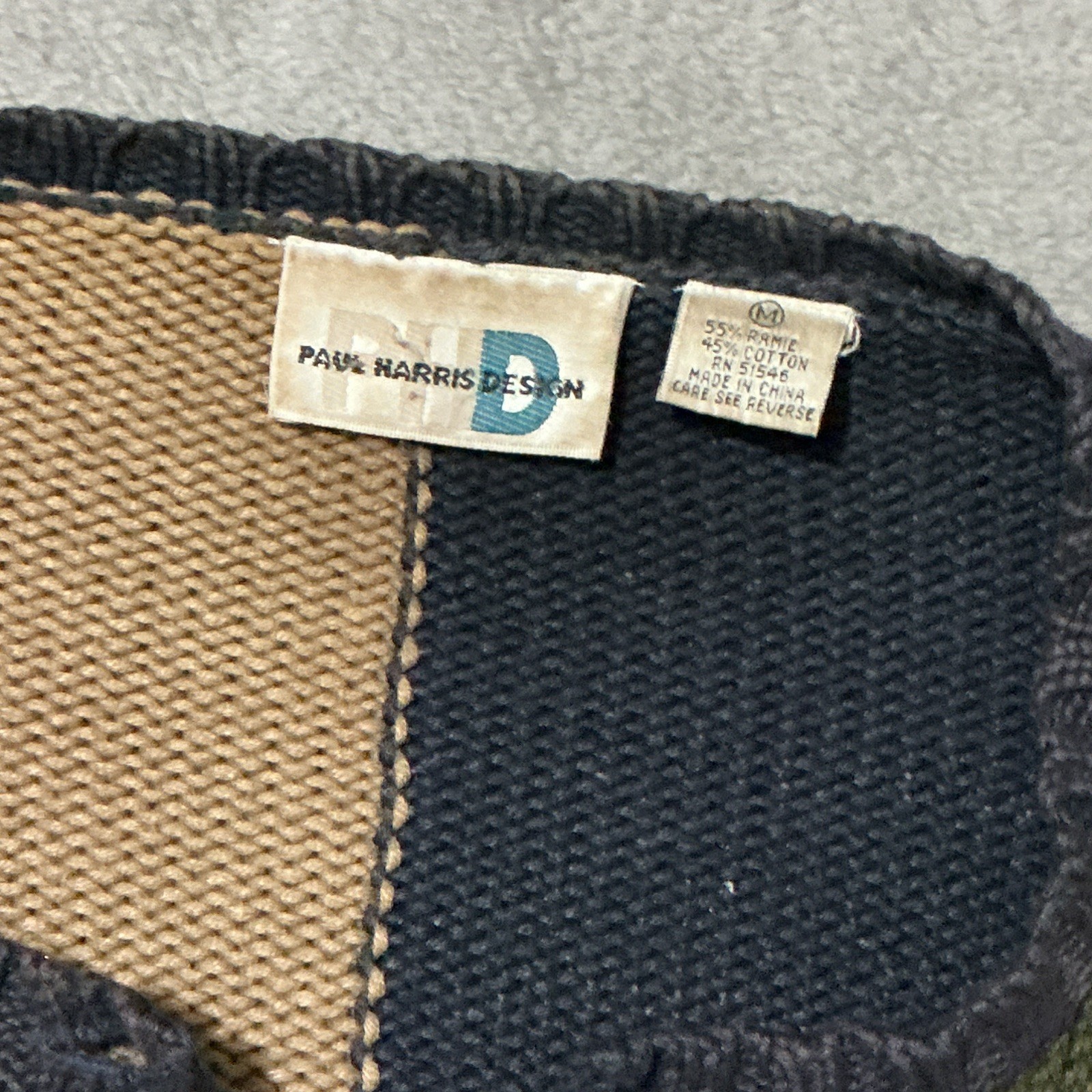 Paul Harris Design Patchwork Colorblock Button Up… - image 5