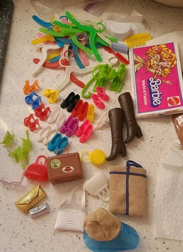 Vintage 1960s 1970s 80s Barbie Shoes And Accessories nice Lot Bundle Mattel