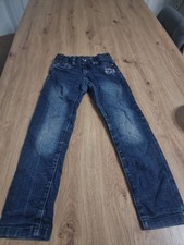Jeans 128 Kik Katzenmotiv Mit Lila Knopf Mädchen