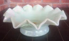 Fenton Historic Collection Sea Green Satin Opalescent Glass 11" Epergne Base